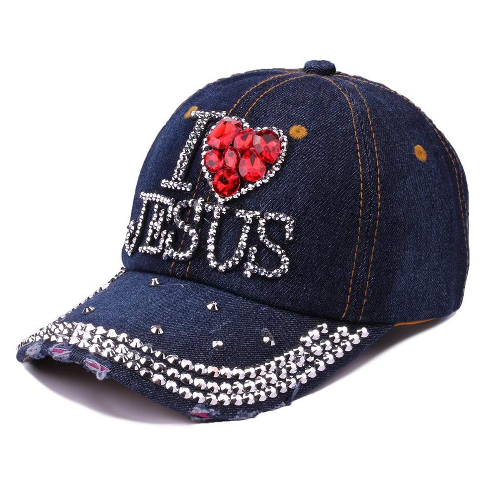 Discount Baseball Cap Women Men Adjustable Bling Letter Rhinestone