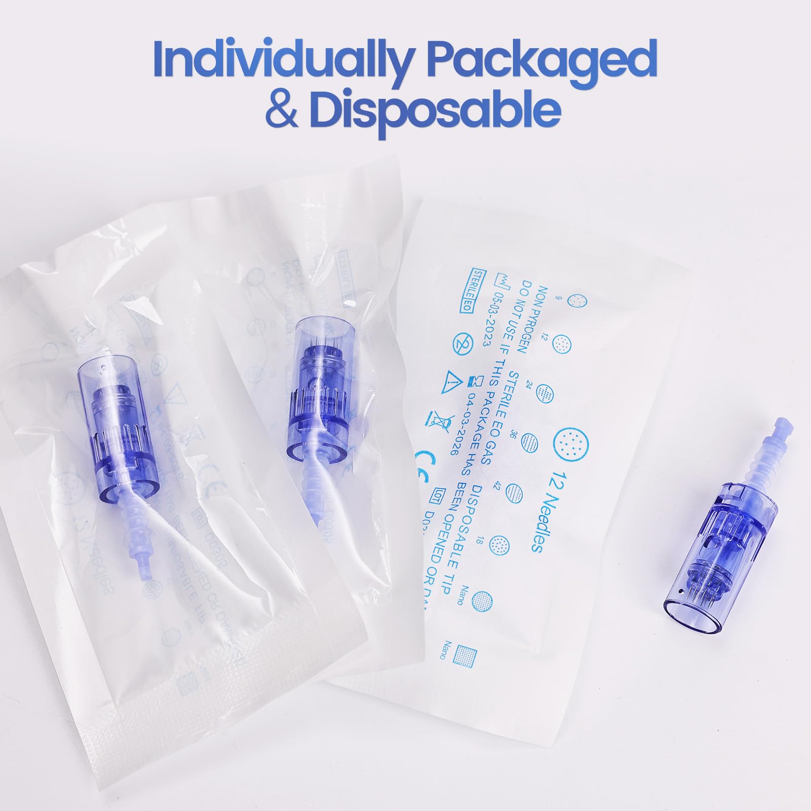 Yofuly 12 Pin Microagujas Agujas Dermapen, Dermapen Agujas Microagujas de Slot Baioneta para Derma Pen Ultima A6 Elétrica,10pcs