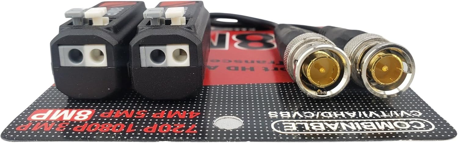 Evertech 10 Pairs 8MP / 4K Passive CCTV Video Balun UTP BNC Cat5 Transceiver Securtiy Surveillance Camera Installation