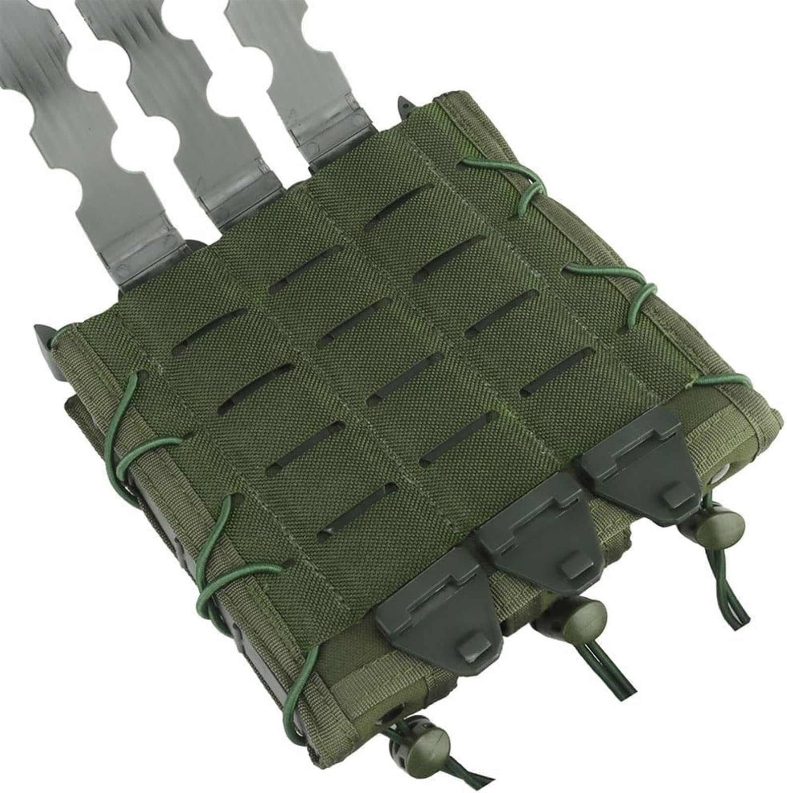 Tactical Pouch Holster, Triple 9mm Extended Mag Pouch, Quick Pull Pistol Mag Bag(Mp5 mag pouch-77OD)