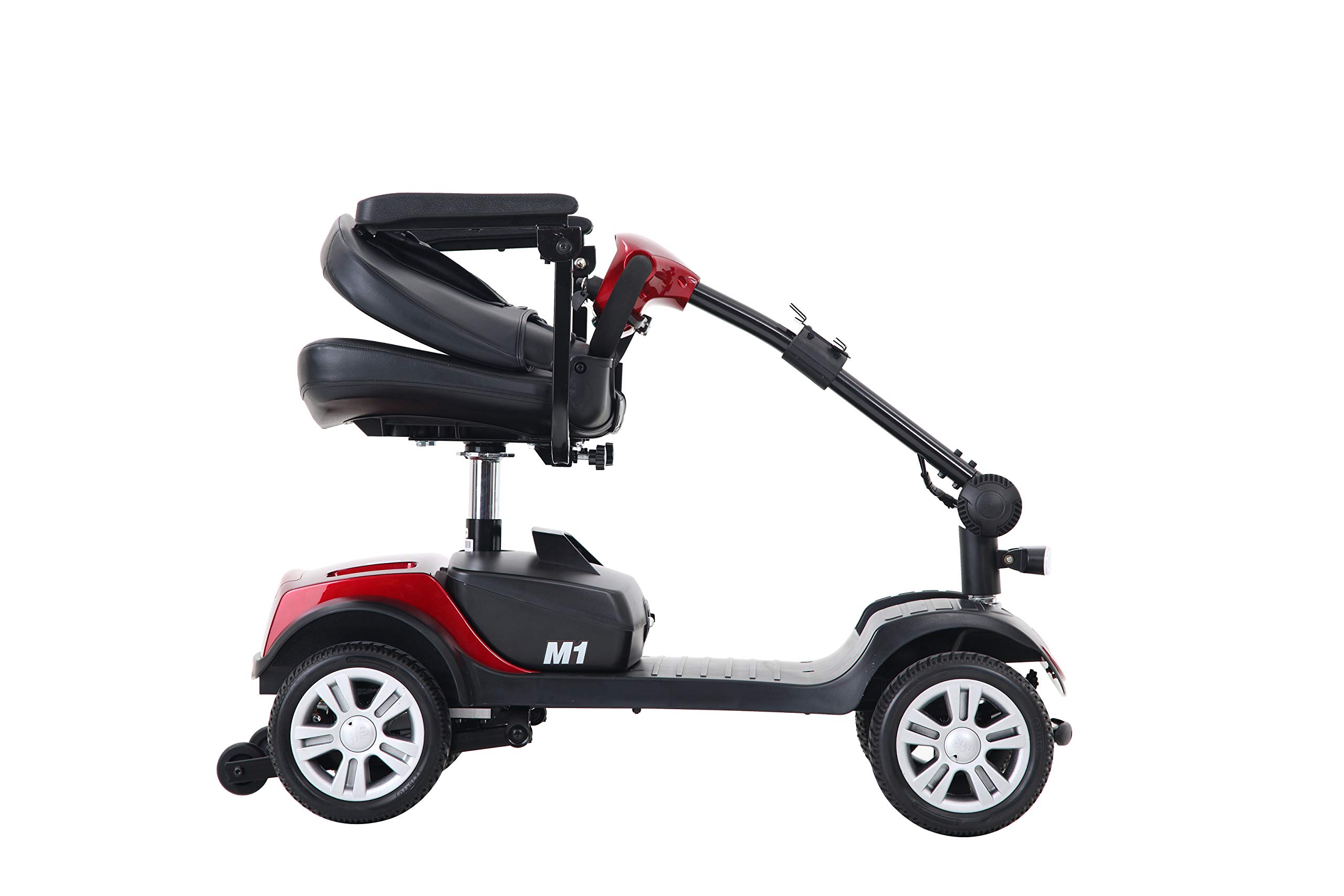 Wekuku Four Wheels Compact Travel Mobility Scooter with 300w Motor for Adult-300lbs, Red