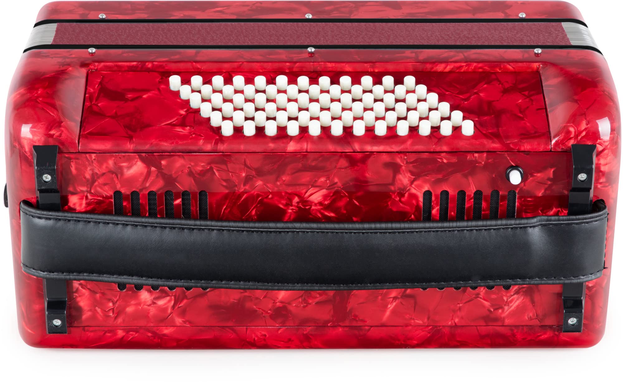 Accordéon Classic Cantabile 72 Basses "Secondo V" - Accordéon à touches - 3 voix - 34 touches aiguës - avec sangles & housse sac à dos - Rouge
