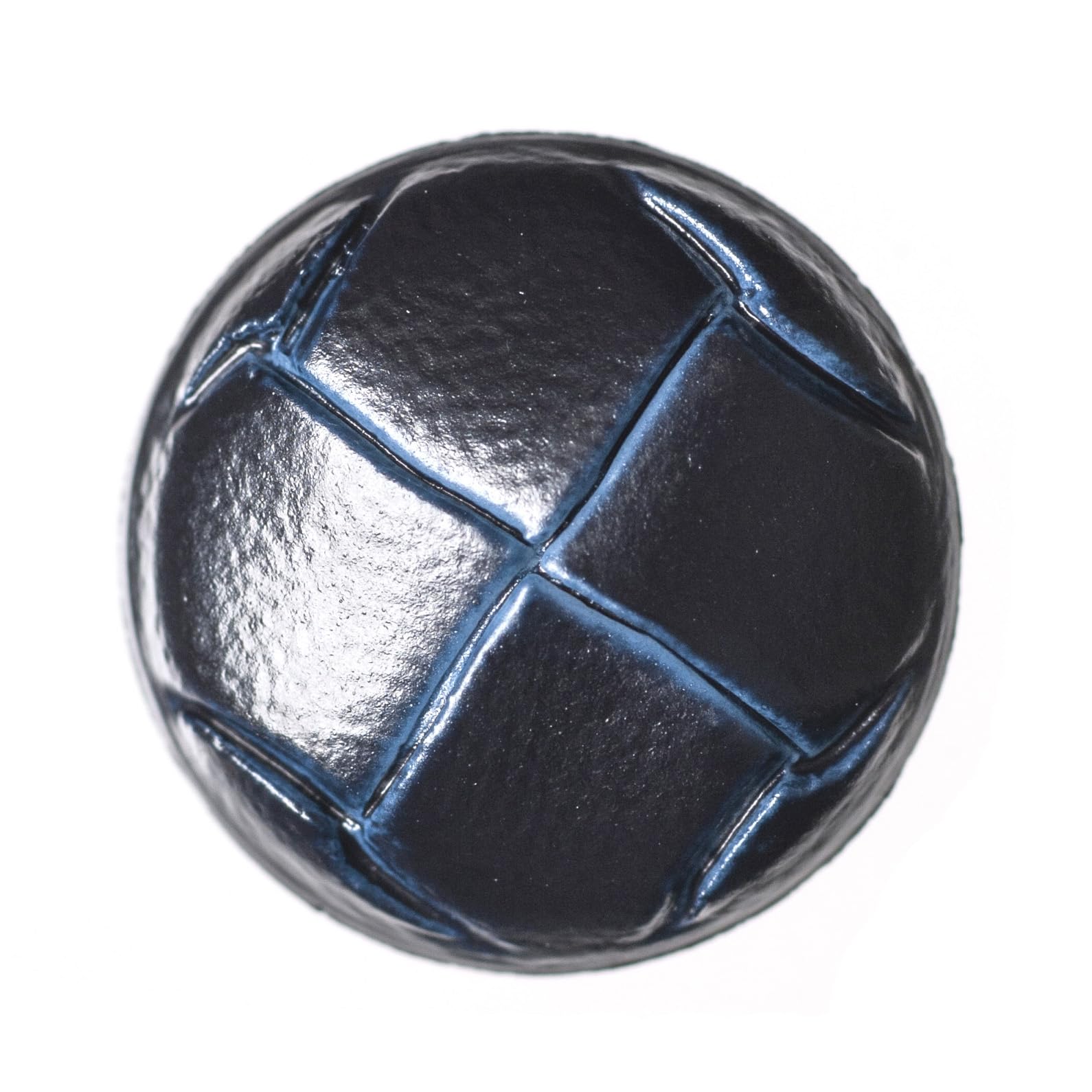 Navy 23mm Round Football Shank Leather Effect Buttons, Pack of 4