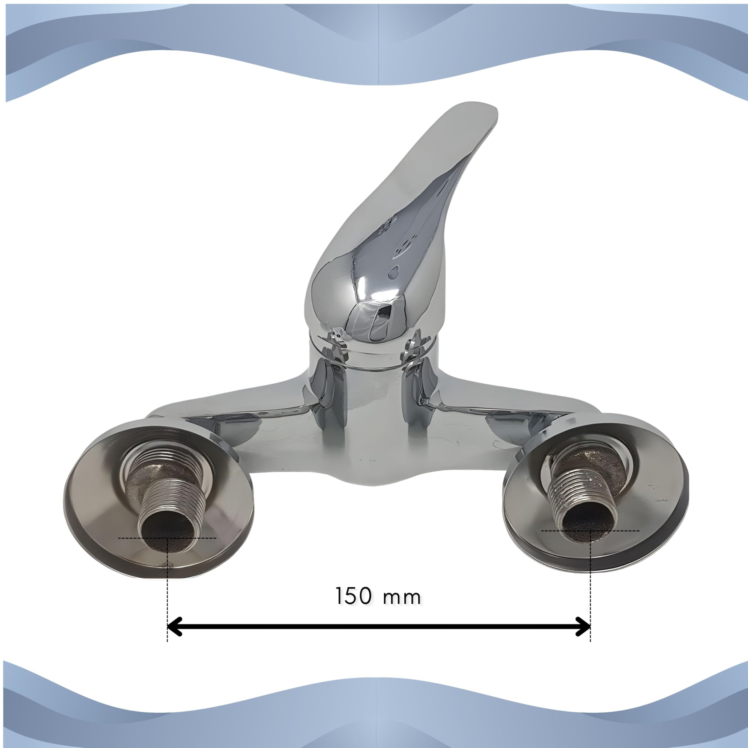 Yasta Miscelatore Vasca da Bagno Monocomando Esterno a Muro, Rubinetto con Deviatore per Doccia, Finitura Cromata Lucida, Design Moderno, Attacchi Standard Universali, Kit Montaggio Incluso