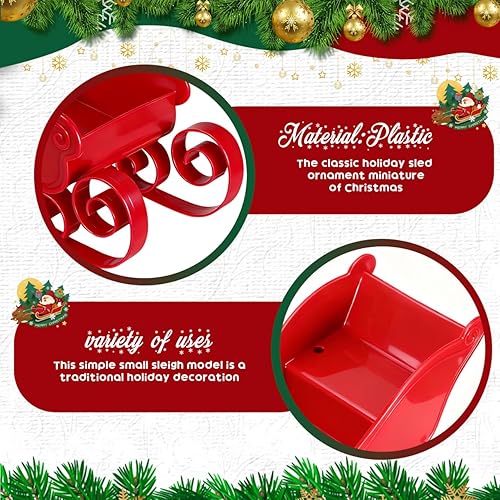 Miniatura 3 de BESTOYARD Decoración de trineo de Navidad, centro de mesa, cuenco de centro de mesa de trineo de Navidad, bandeja de caramelo de Navidad, plato