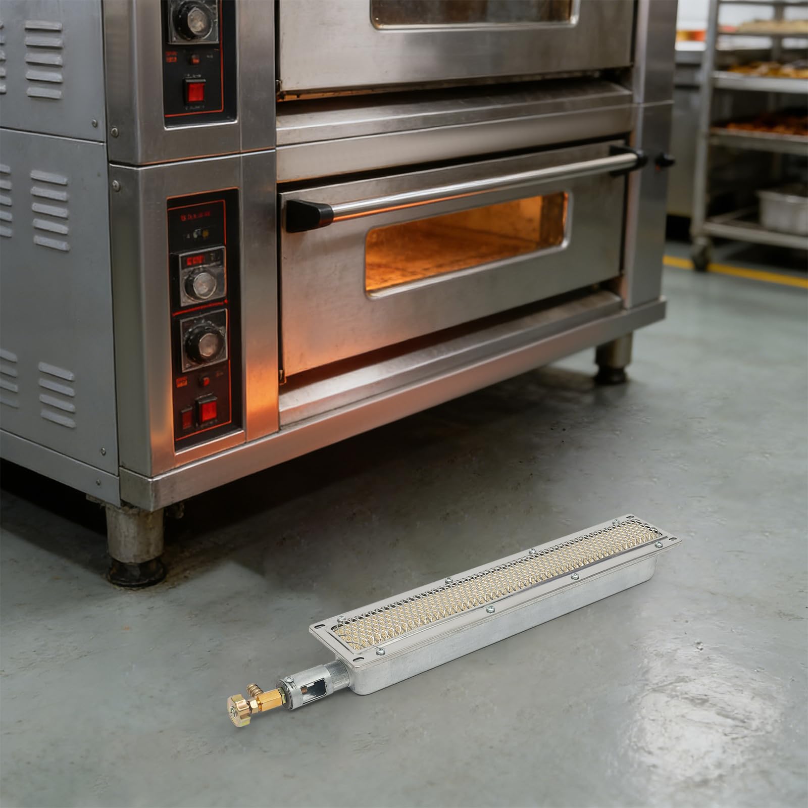 Quemador de infrarrojos para barbacoa, 50 x 8 x 5,8 cm, quemador lateral por infrarrojos para barbacoa de gas, quemador de gas, elemento calefactor para restaurantes de carne, comidas, tiendas