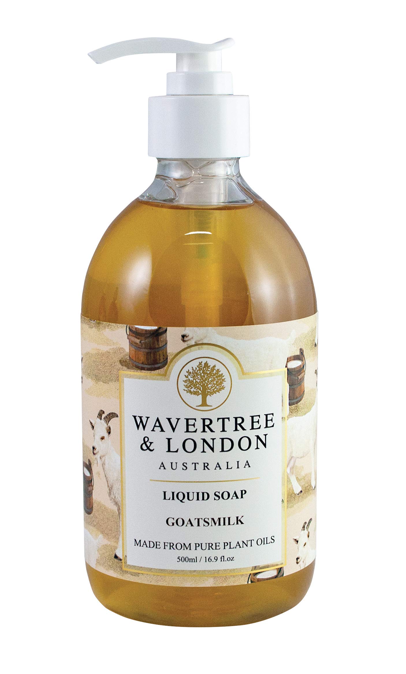 Wavertree & LondonNatural Liquid Soap Bottle with Dispenser Pump | Scented Soap for Home, Office use | Triple French Milled soap | Made in Australia