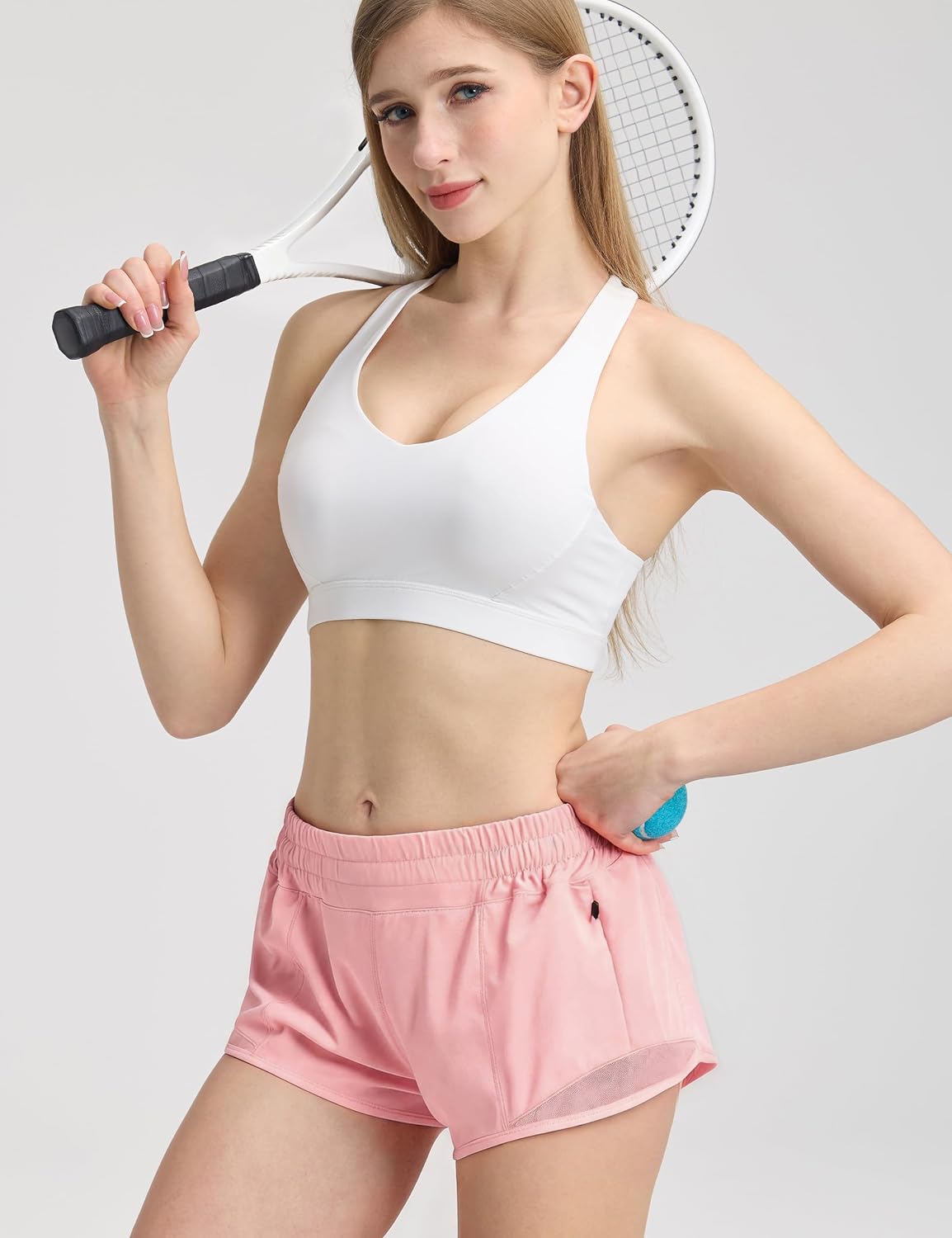  Running Shorts for Women with Zip Pocket Quick-Dry Lightweight 2.5" Low Waisted Gym Yoga Workout Athletic Shorts thumbnail