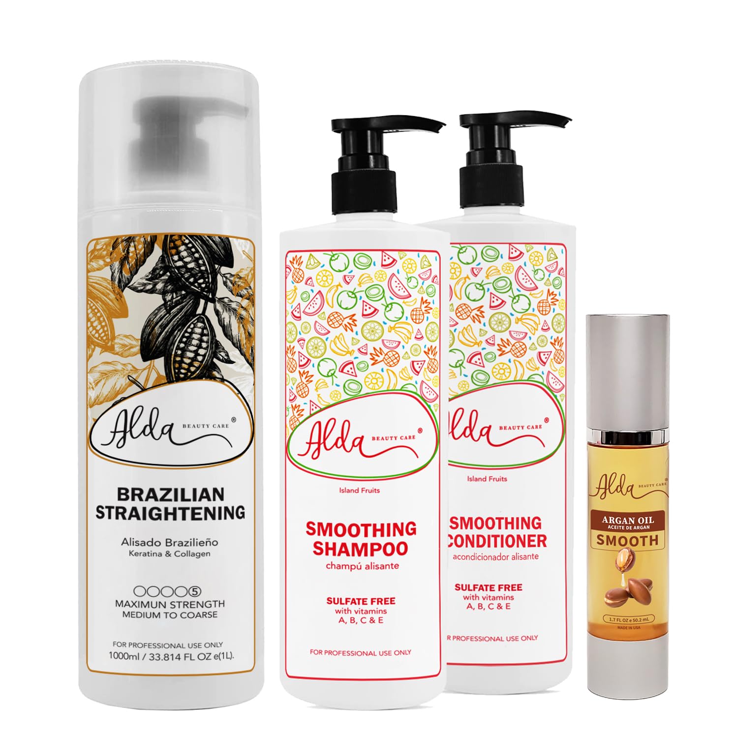 Hair Treatment - Premium Hair Straightener Cream, Sulfate-Free Anti Frizz Hair Products, Perfect Hair Straightening Solution for Dry & Damaged Hair, Kit Combo Set (1L Combo)