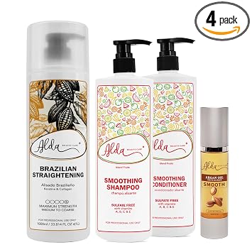 Hair Treatment - Premium Hair Straightener Cream, Sulfate-Free Anti Frizz Hair Products, Perfect Hair Straightening Solution for Dry & Damaged Hair, Kit Combo Set 1L Combo