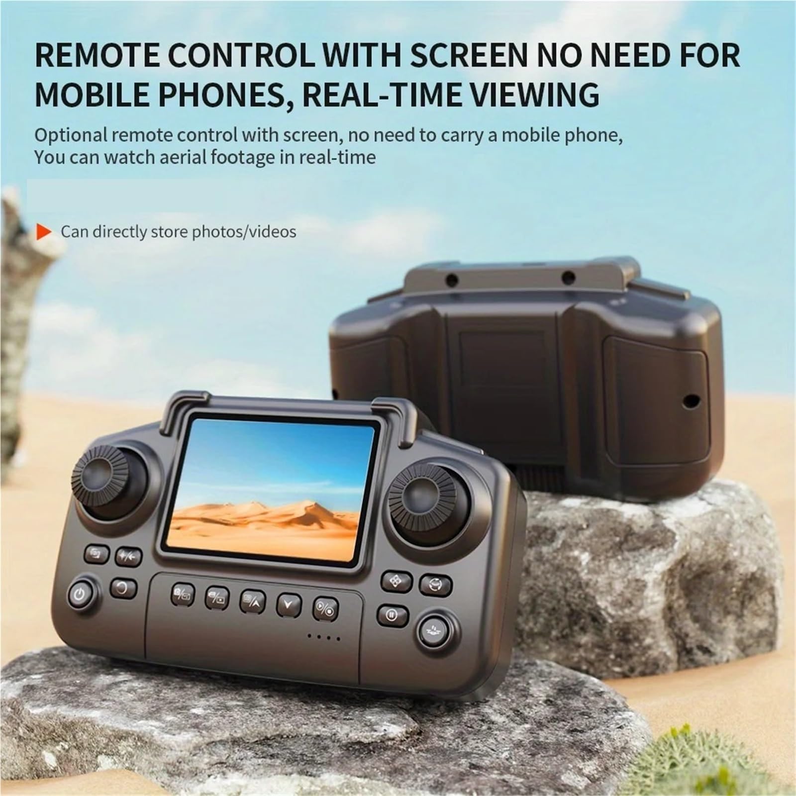 Dron De Fotografía Aérea HD Con Cámara Dual 4K Y Pantalla, Cuadricóptero RC Plegable For Uso En Exteriores