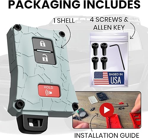 Vista 50 de Carcasa para llavero de automóvil, accesorio solo compatible con control remoto de vehículo sin llave, hecha en los Estados Unidos