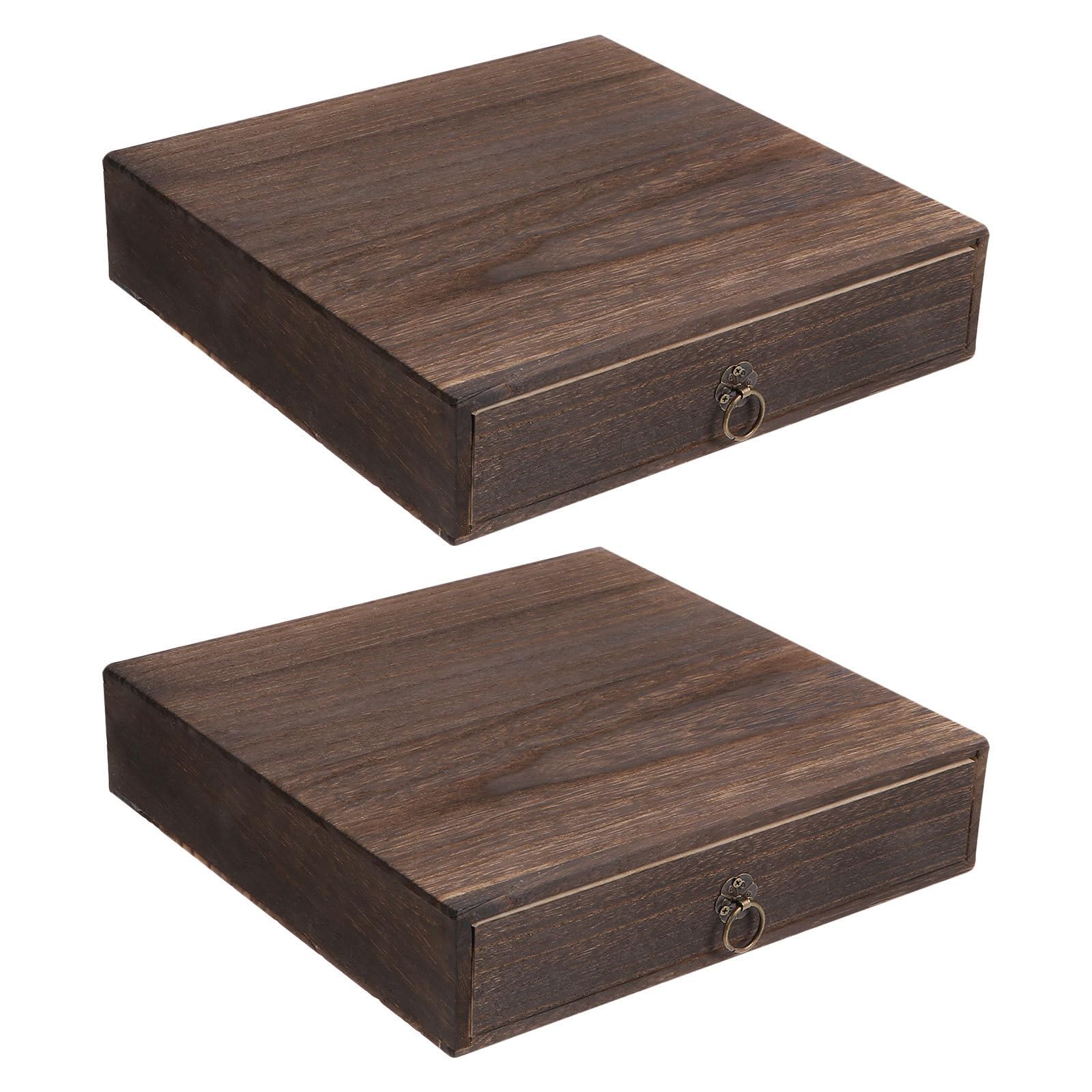 2 Stück Schreibtisch Organizer mit Schubladen Aufbewahrungsbox für Schreibtisch Coffee Rustikaler Vintage Stil für Zuhause und Schlafzimmer