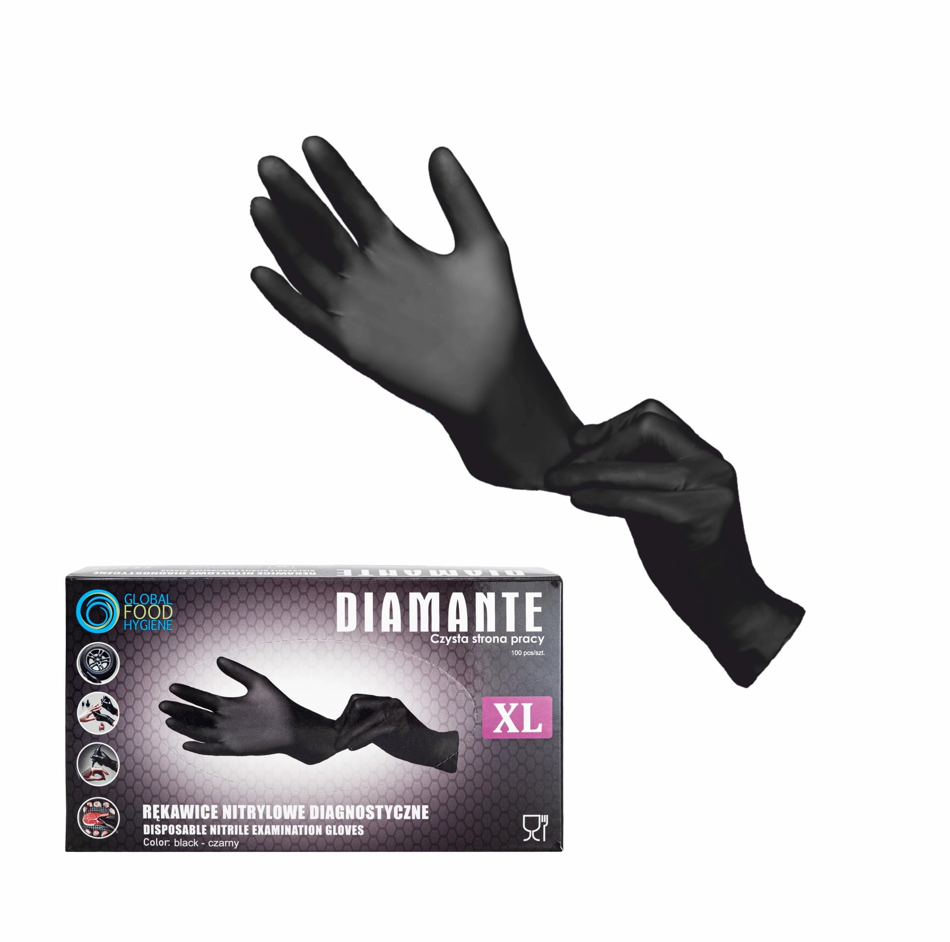 Diamante Nitrylowe Rękawice Jednorazowe