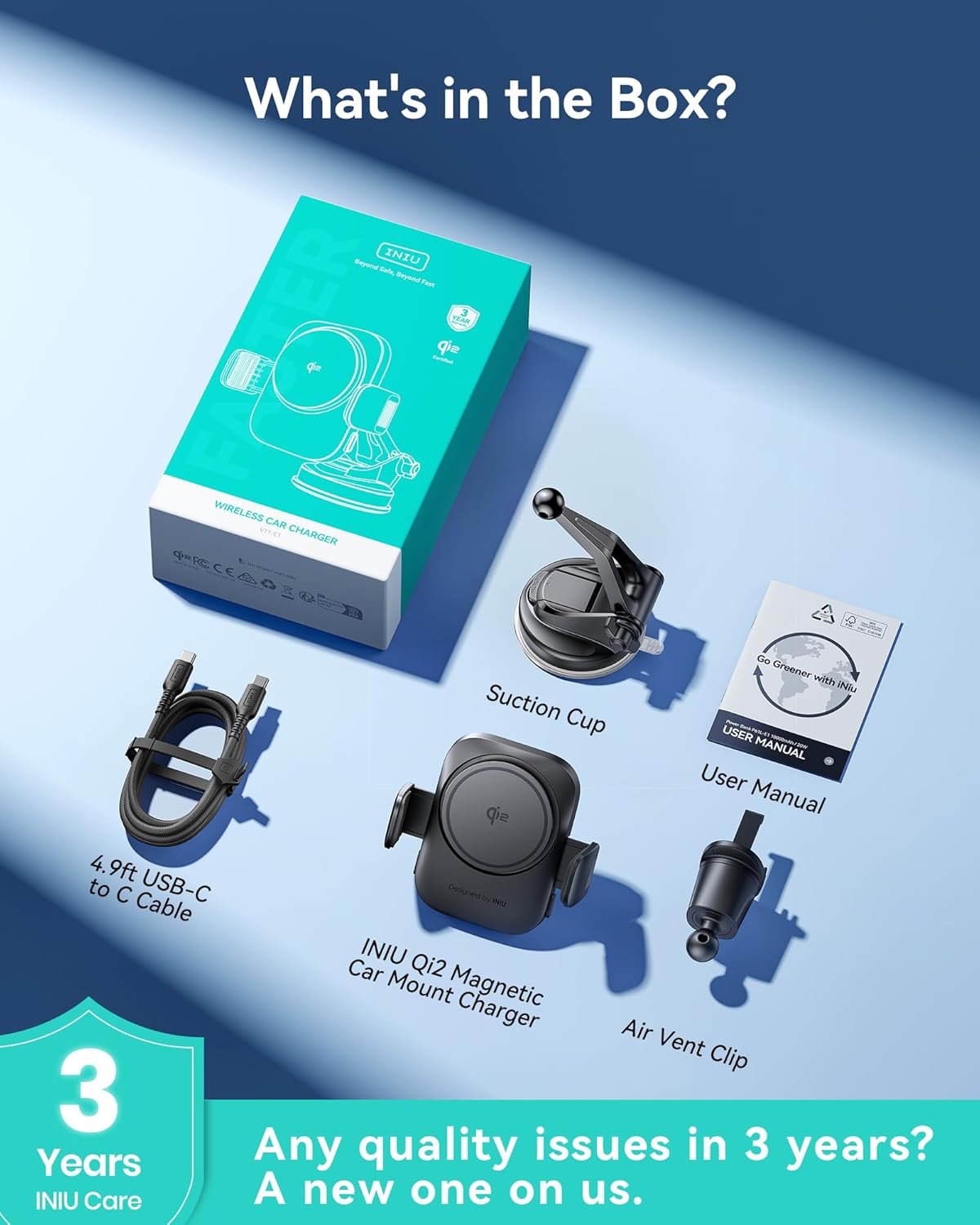 Contents of the INIU Car Phone Holder package