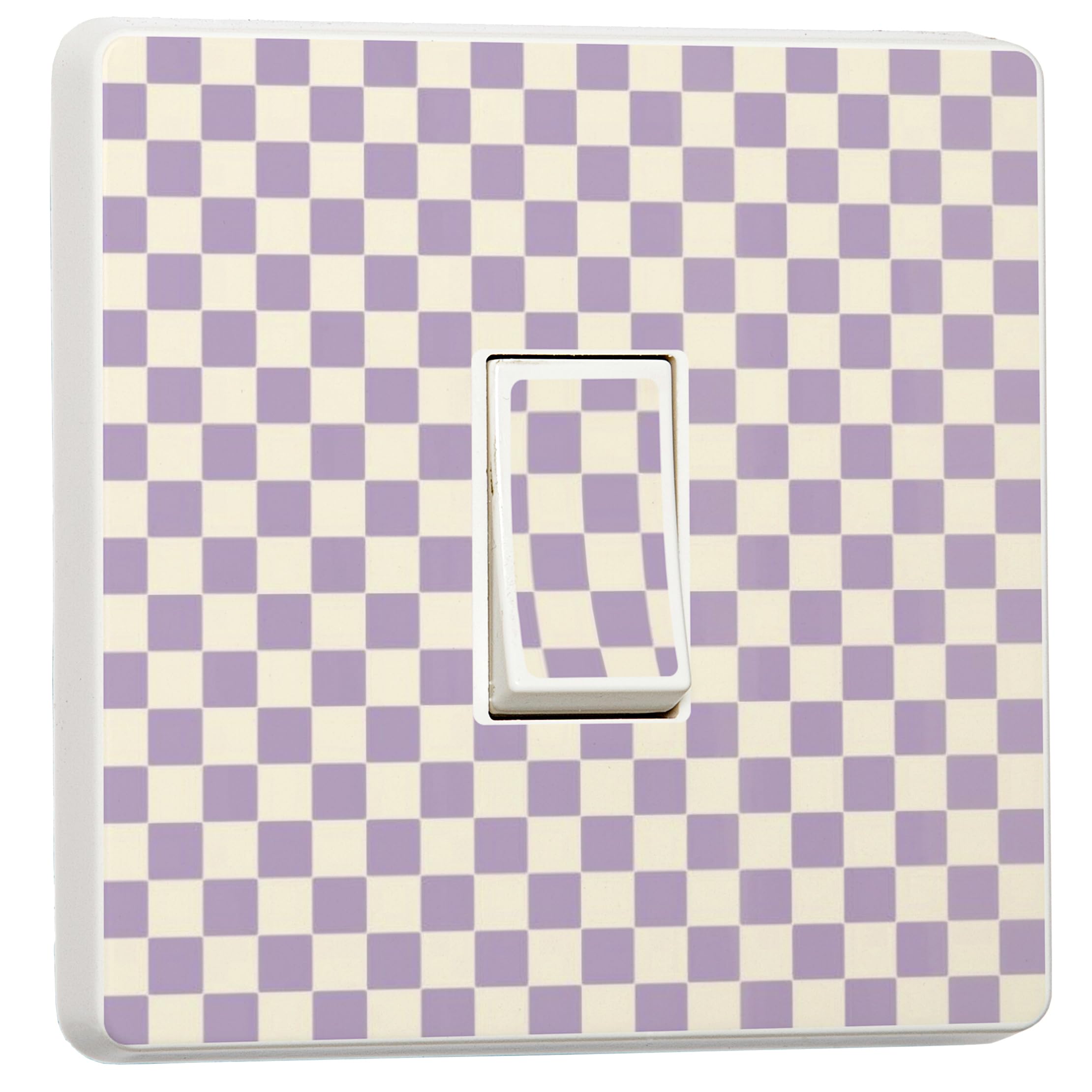 stika.co Pack of 2 Purple Checker Print Vinyl Light Switch Stickers - Decorative Skins for Single Switch | Modern Home Decor