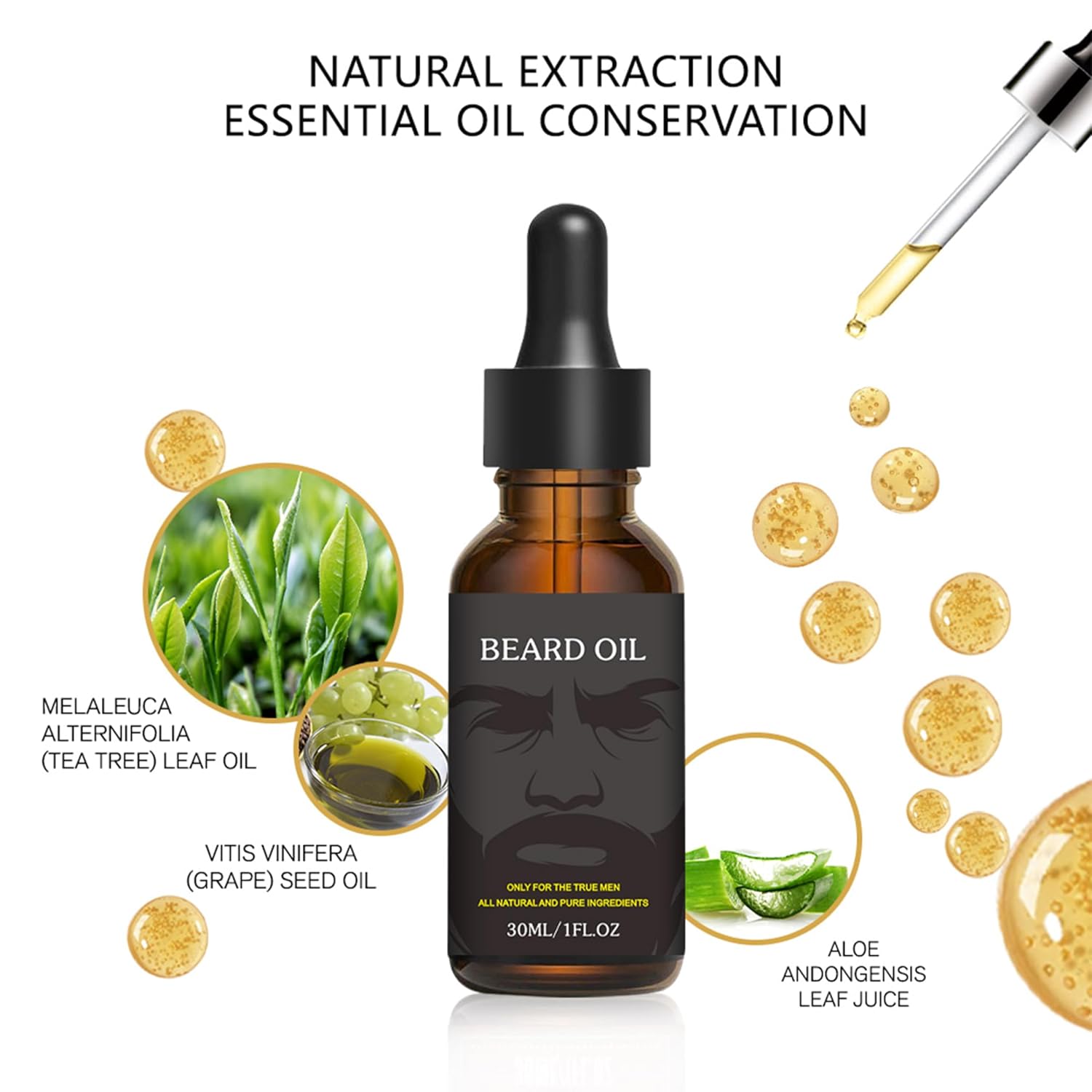 Men's Beard Oil - Classic Conditioning and Moisturizing for Growth and Better Beards-Birthday Valentines Fathers Gifts Set for Dad Husband Boyfriend(3 Pack)