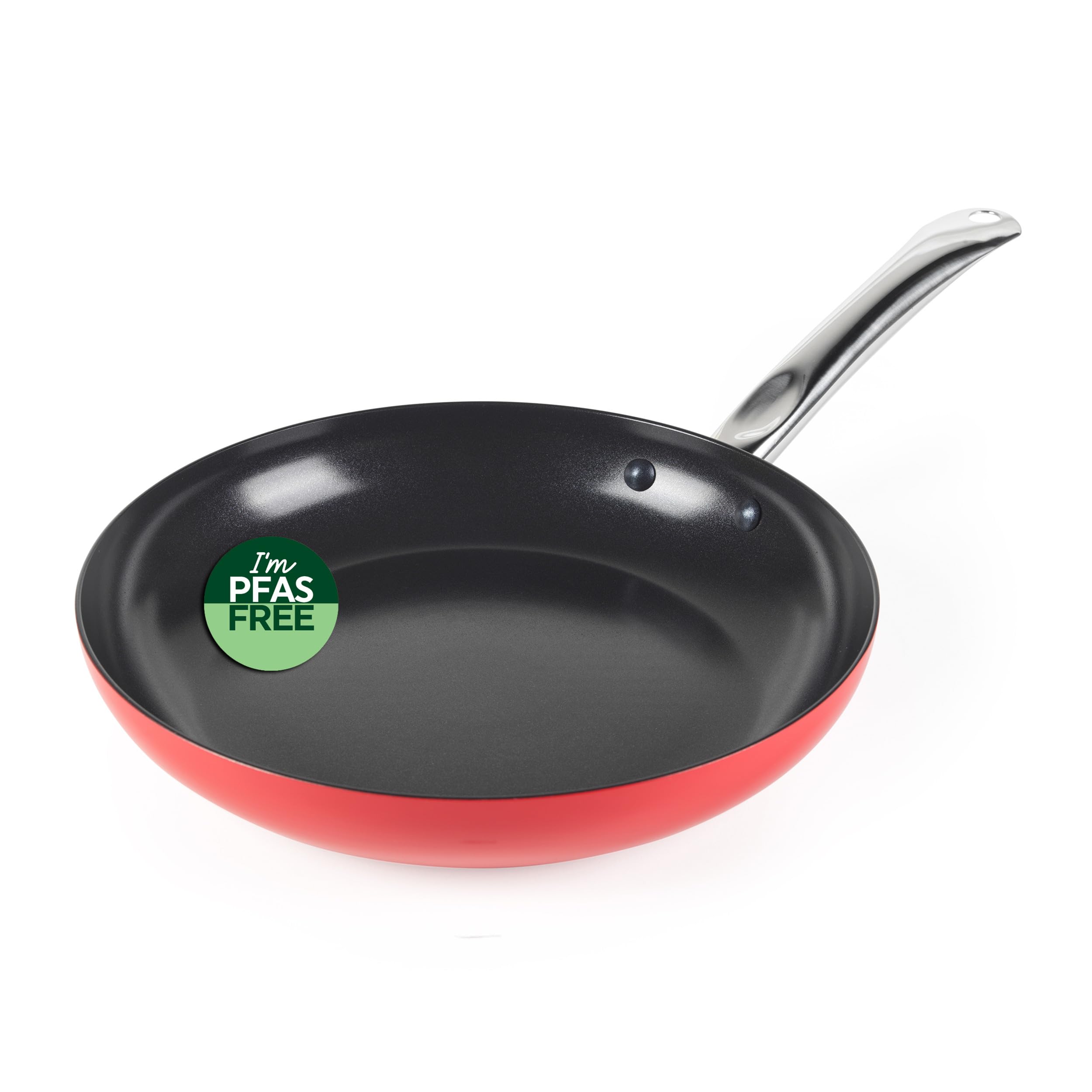 Russell Hobbs Riviera Frying Pan 28 Cm, Ceramic Non-Stick, PFAS-Free, Red