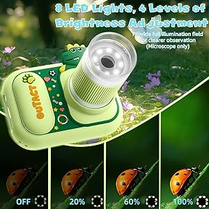 Microscope for Kids Handheld Mini 1000X Digital with 2.4 Screen 1080P Portable 2 in 1 LED Lamp Camera Microscope Toys for Age 4-6 8-12 Children Students