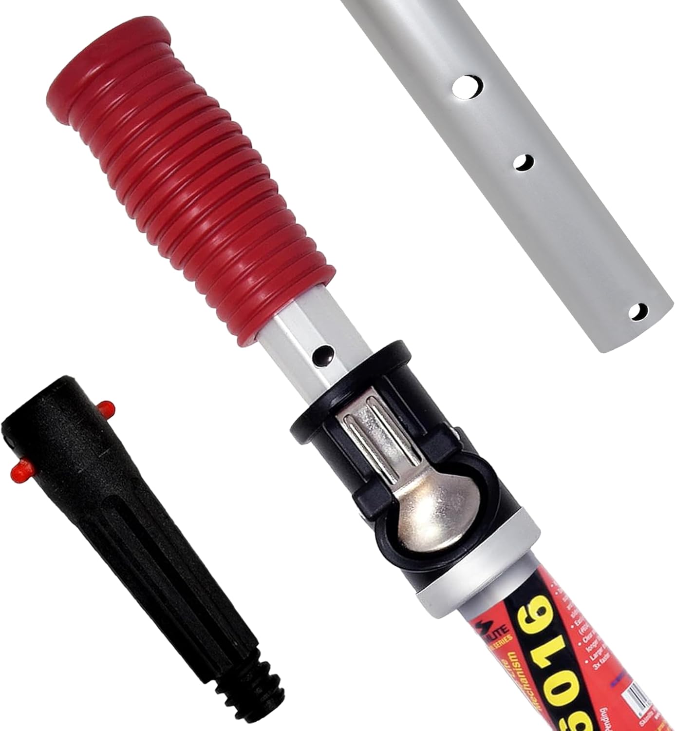 SKIMLITE MANUFACTURING Snaplite Telescopic Pool Pole 16 Ft Adjustable Cleaning Poles Push Button Lock Light Weight Easy Grip, Includes Universal Threaded Adapter for Skimmer Net Brush Vacuum Head