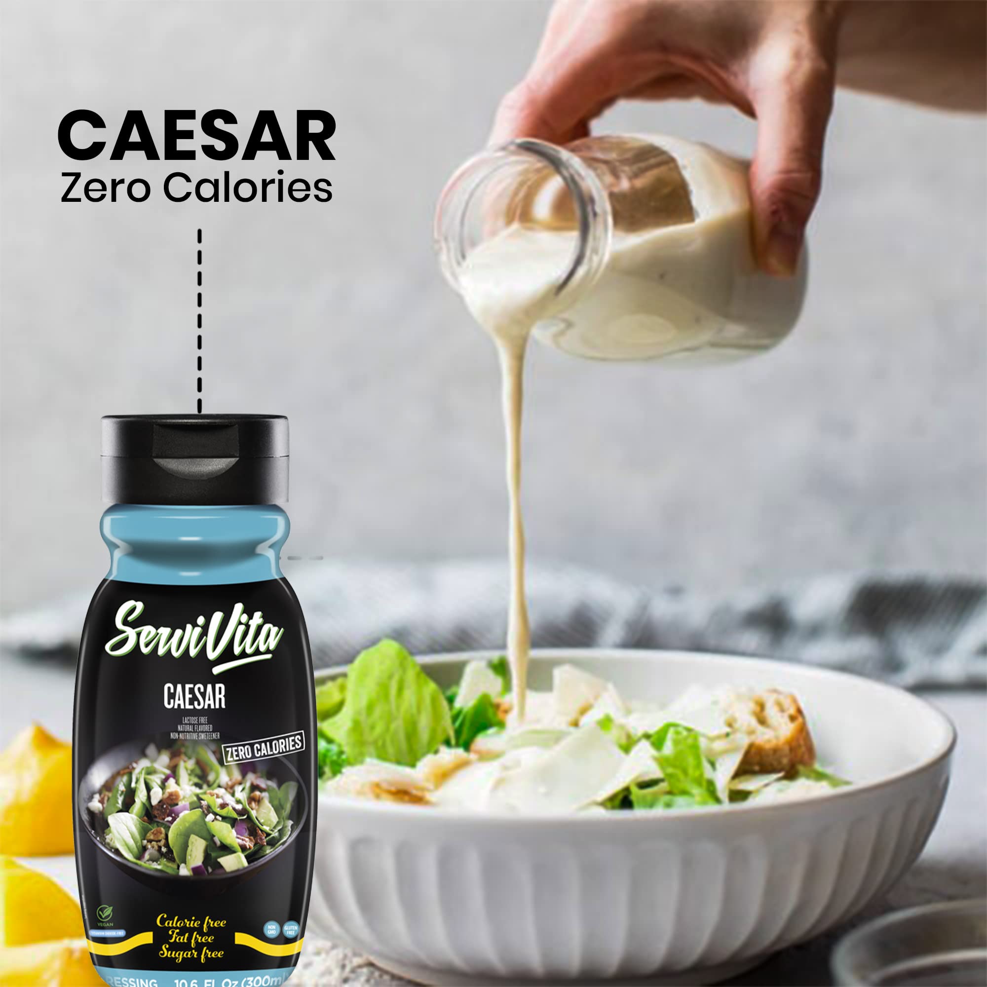 Amazon.com : SERVIVITA Zero Calories Caesar Dressing, 10.6 fl. oz. :  Grocery & Gourmet Food