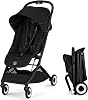 Cybex Official Orpheo Magic Black, JP2 From 1 Month to 4 Years, Compact, Stroller, Shoulder Strap, Travel, Carry Handle Original Reflector Band