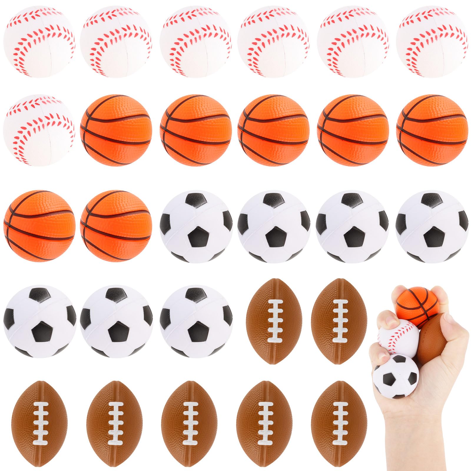 Snapklik.com : Mini Sports Balls 28 Pack Sports Stress Ball Party ...