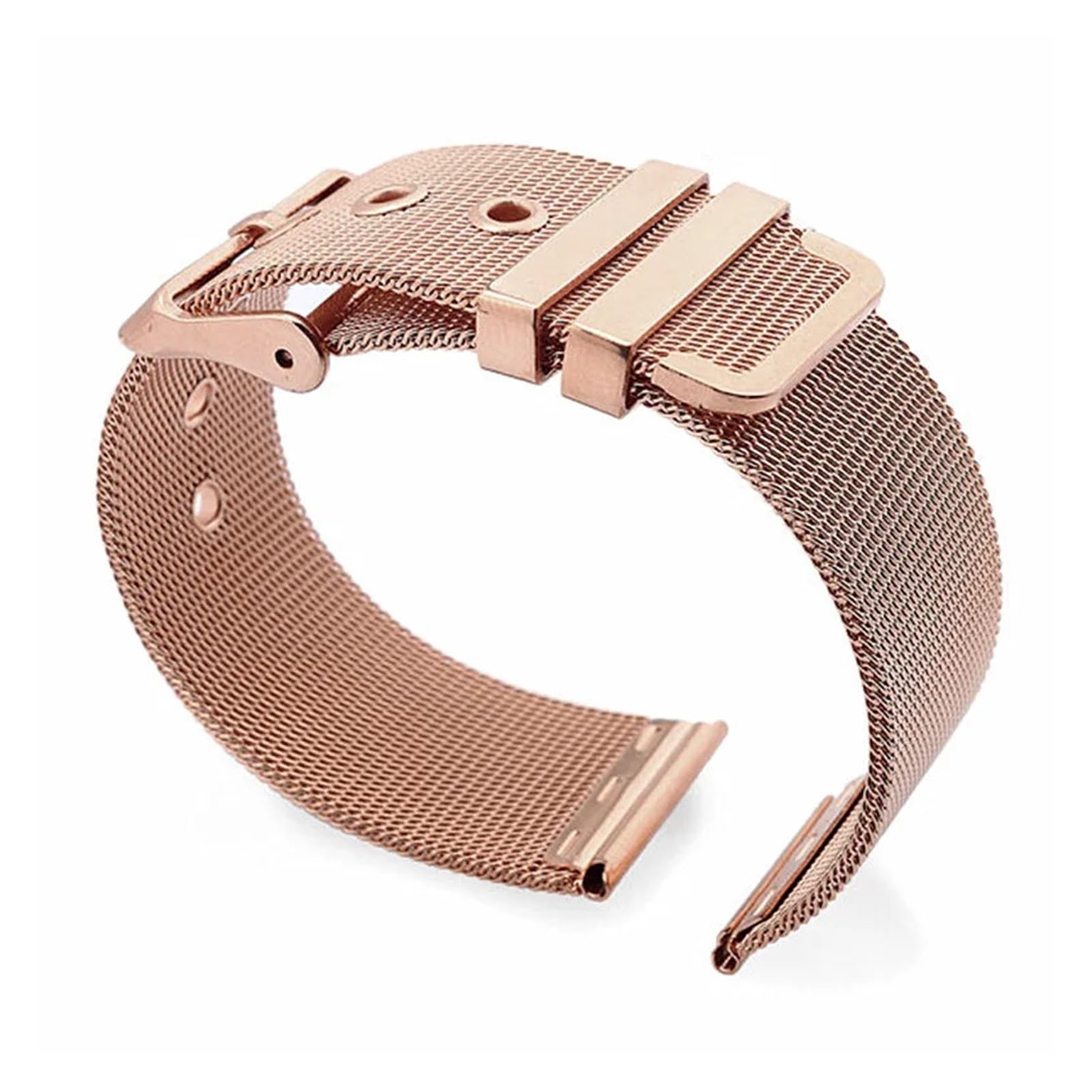 Bracelet montre maille en métal rose gold avec goupille en acier premium