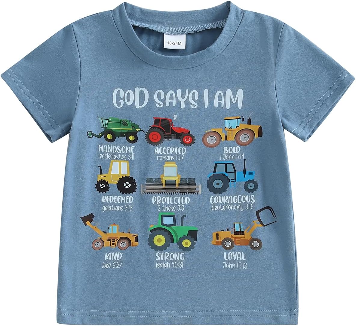 Toddler Little Boy Summer Shirt Funny God Says I Am Truck Short Sleeve Tops Boy Summer Clothes 1T 2T 3T 4T 5T