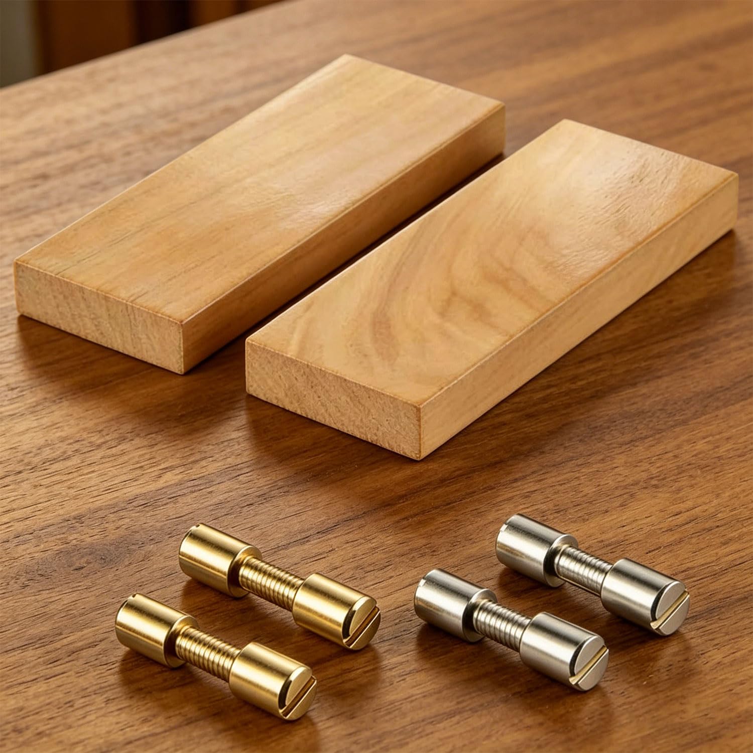 Tornillos de fijación de latón y acero inoxidable para trabajos de madera seguros y proyectos decorativos, cortadores de cocina