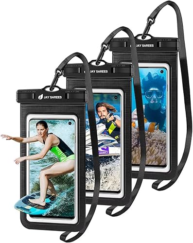 Bolsa universal impermeable para teléfono, paquete de 3, IPX8, protector de agua para teléfono, funda compatible con iPhone 14, 13, 12 Pro Max,