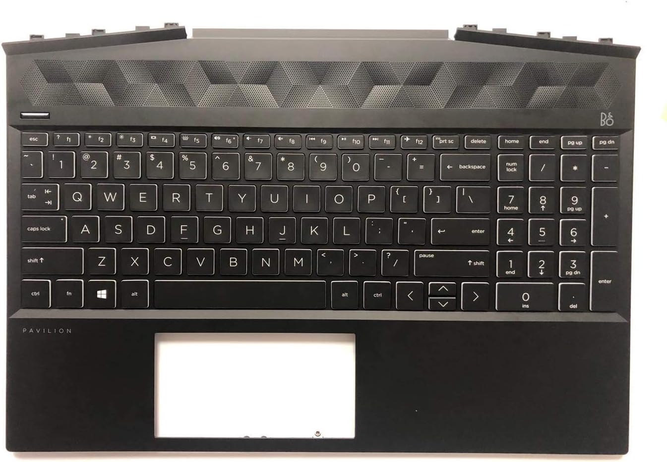 F-Hong Palmrest Upper Case Touchpad with Backlight Keyboard for HP Gaming Pavilion 15-DK 15-DK0126TX TPN-C141, Compatible with Part Number L57595-001 Whiter