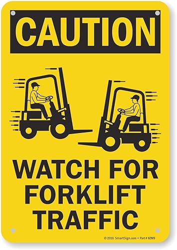 Miniatura 4 de SmartSign Letrero de "Precaución - Reloj para el tráfico de carretillas elevadoras"  Aluminio de 12 x 18 pulgadas - S2-0594-AL-12x18