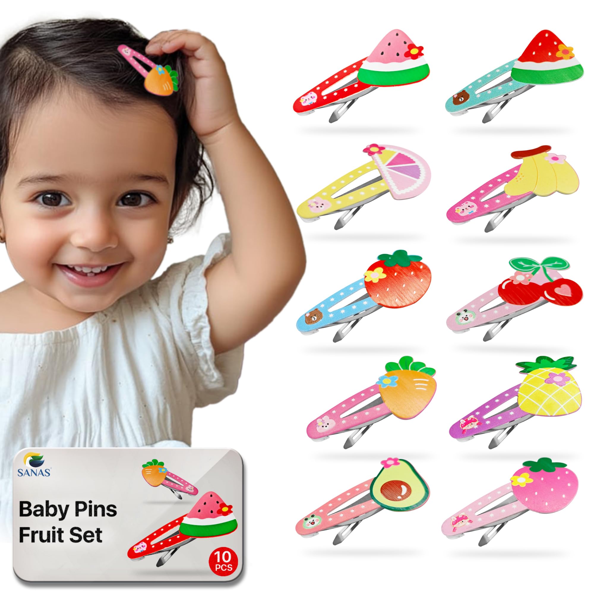 Sanas Girls Tic Tac Hair Clips 10Pcs Colourful Fruit Shape Hair Clips for Kids Hair Accessories for Baby Girl 10Pcs (Multicolour) (B0DDY24MTM) Amazon Price History, Amazon Price Tracker