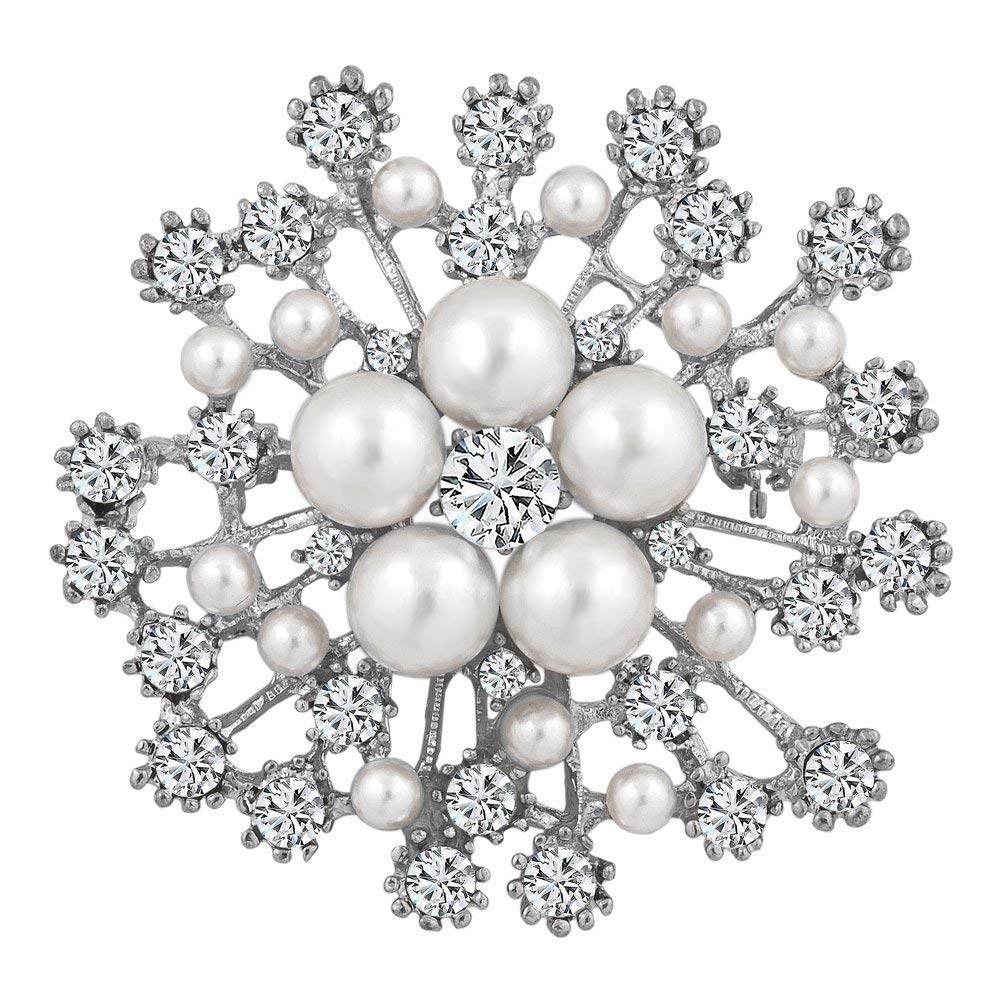 SYGA Brooch Flower Fashion Crystal Rhinestone Jewellery Pin Vintage Accessories Decoration Clothing Brooches for Bridal Women Girl - Flower White (B0B1Z147RS) Amazon Price History, Amazon Price Tracker