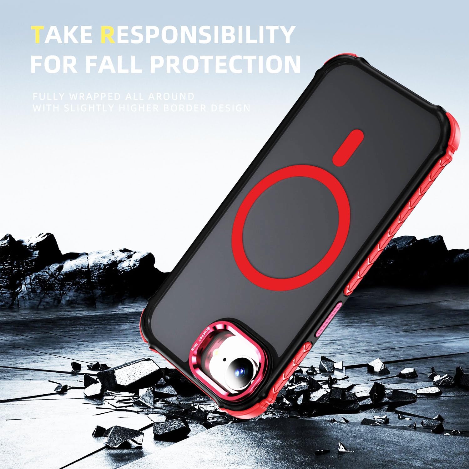 for iPhone 16e Case; with HD Screen Protector, [ Compatible with MagSafe] Military-Grade Protection Case, Magnetic Case for iPhone 16e - Red