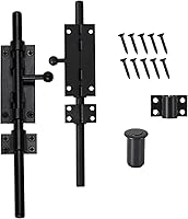 Vista 7 de Pestillo de cerrojo de barril de 9.6 pulgadas, cerrojo de caña negra, pestillo de puerta de acero inoxidable 304, herrajes para valla al aire libre