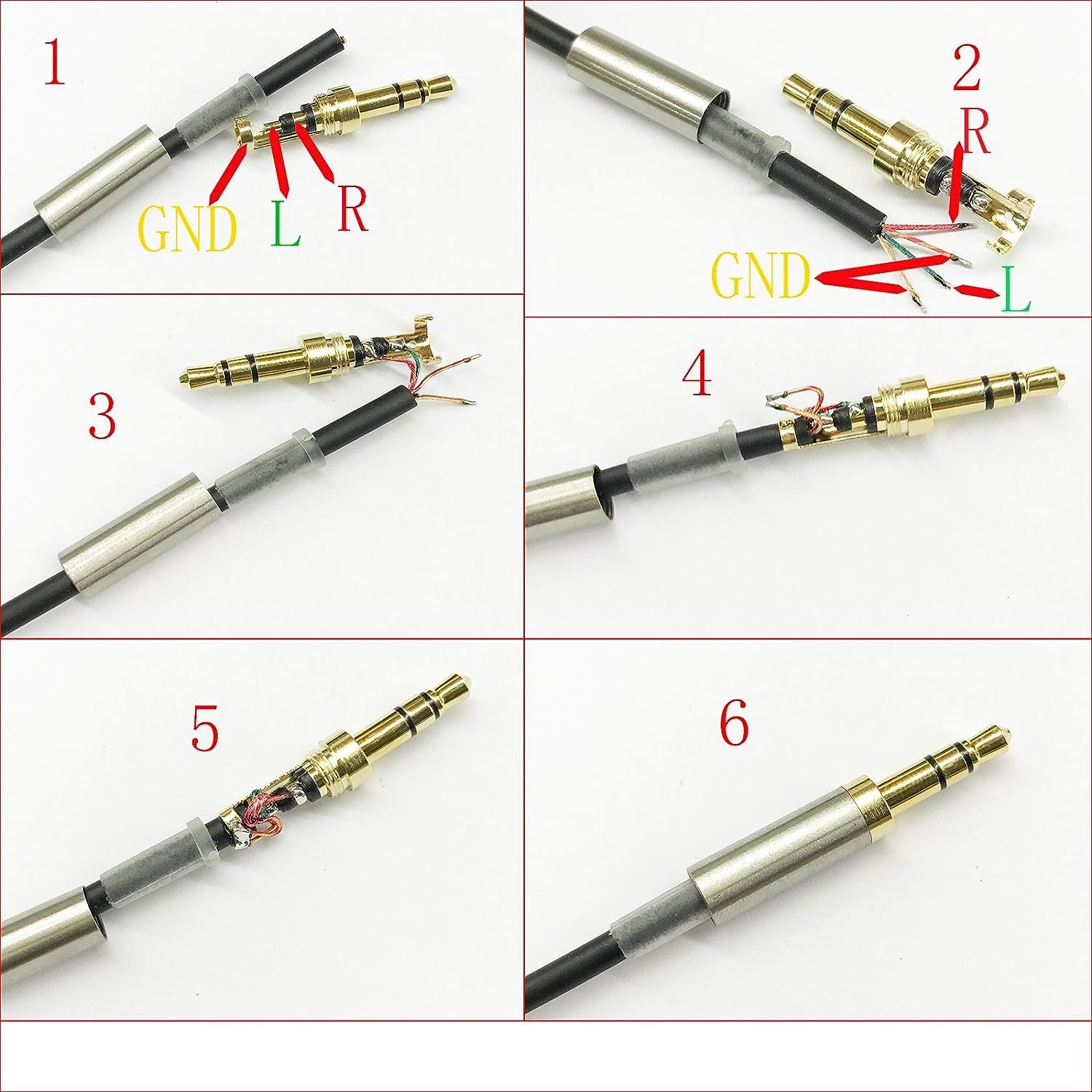 RUNCCI-YUN 7 szt. wtyczek stereo 3,5 mm, gniazdo audio 1/8" typu lutowane 3,5 mm złącze DIY 3,5 mm gniazdo słuchawkowe zamienne gniazdo audio 3,5 metalowa naprawa TRS 3-biegunowa wtyczka męska stereo