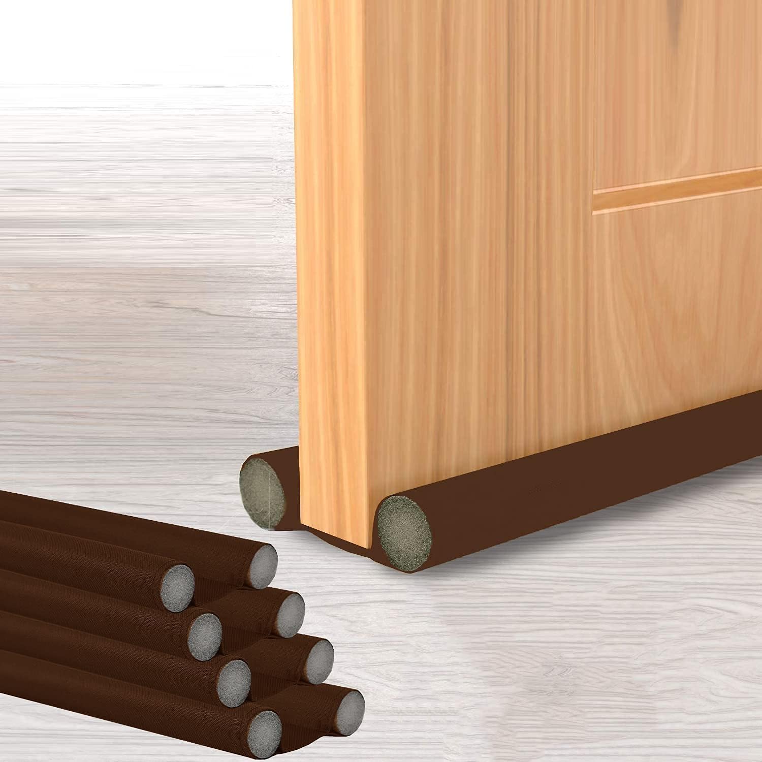 generic PVC Door Guard (39 Inches, Pack of 1) Gap Filler for Door Bottom Seal Strip - Sound-Proof, Reduce Noise, Energy Saving Door Stopper for Reduce Door Dust, Door Guard for Home(Brown)-picture-1