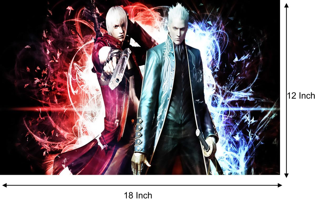 HK PRINTS Devil May Cry Game Wall Poster for Room (12x18 Inch, 300 GSM Paper, Gloss Laminated) F-590