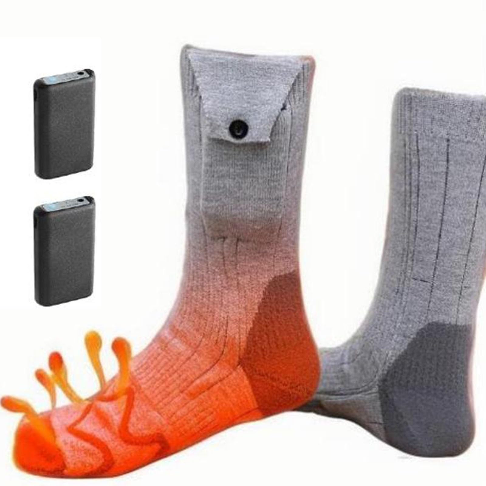 Calze Riscaldate a Batteria, Calzini Riscaldanti per Uomo & Donna, con Batteria da 5000 mAh, per Uomo e Donna, per Sci, Inverno, Caccia, Campeggio