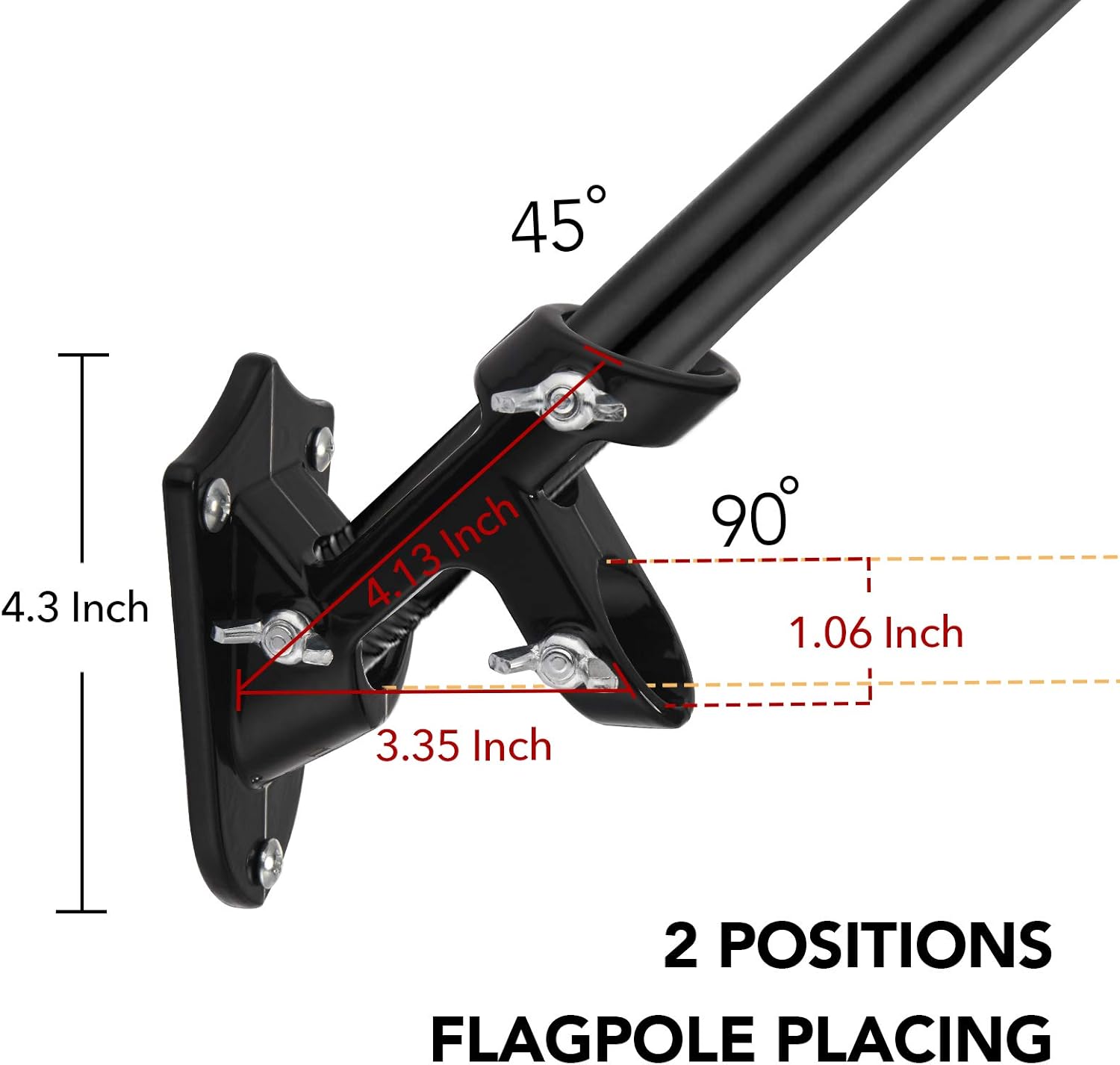 Yeesun Flag Pole,6FT American Flag Pole & Bracket-Flagpoles for 3 x 5 Flags Holder for House Porch & Outdoor,Tangle Free and Wall Mount Flag Pole Kit (Without flag,Black) thumbnail