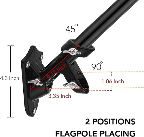 Miniatura 18 de Mástil de bandera para casa con bandera estadounidense de 3 x 5, montaje en pared de 6 pies con soporte para porche del hogar, decoración al aire