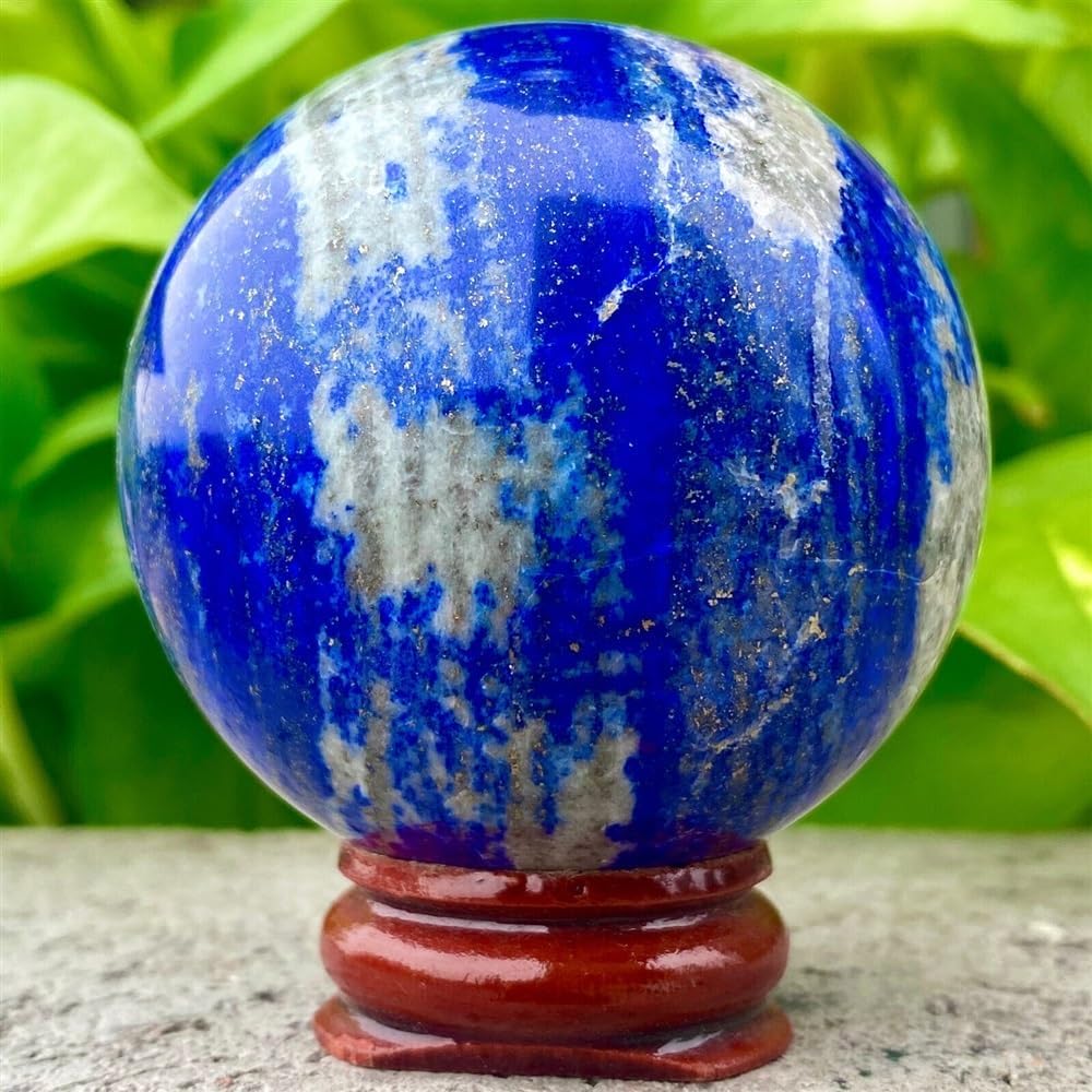 Crystal Lapis Lazuli Crystal Ball Blue Gemstone Ornaments (Size : 300-400g)