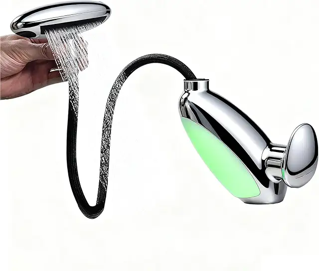 LED-Armatur mit 4 Wasser-Modi, ausziehbarer Brause & Farbwechsel-Beleuchtung (Chrom)