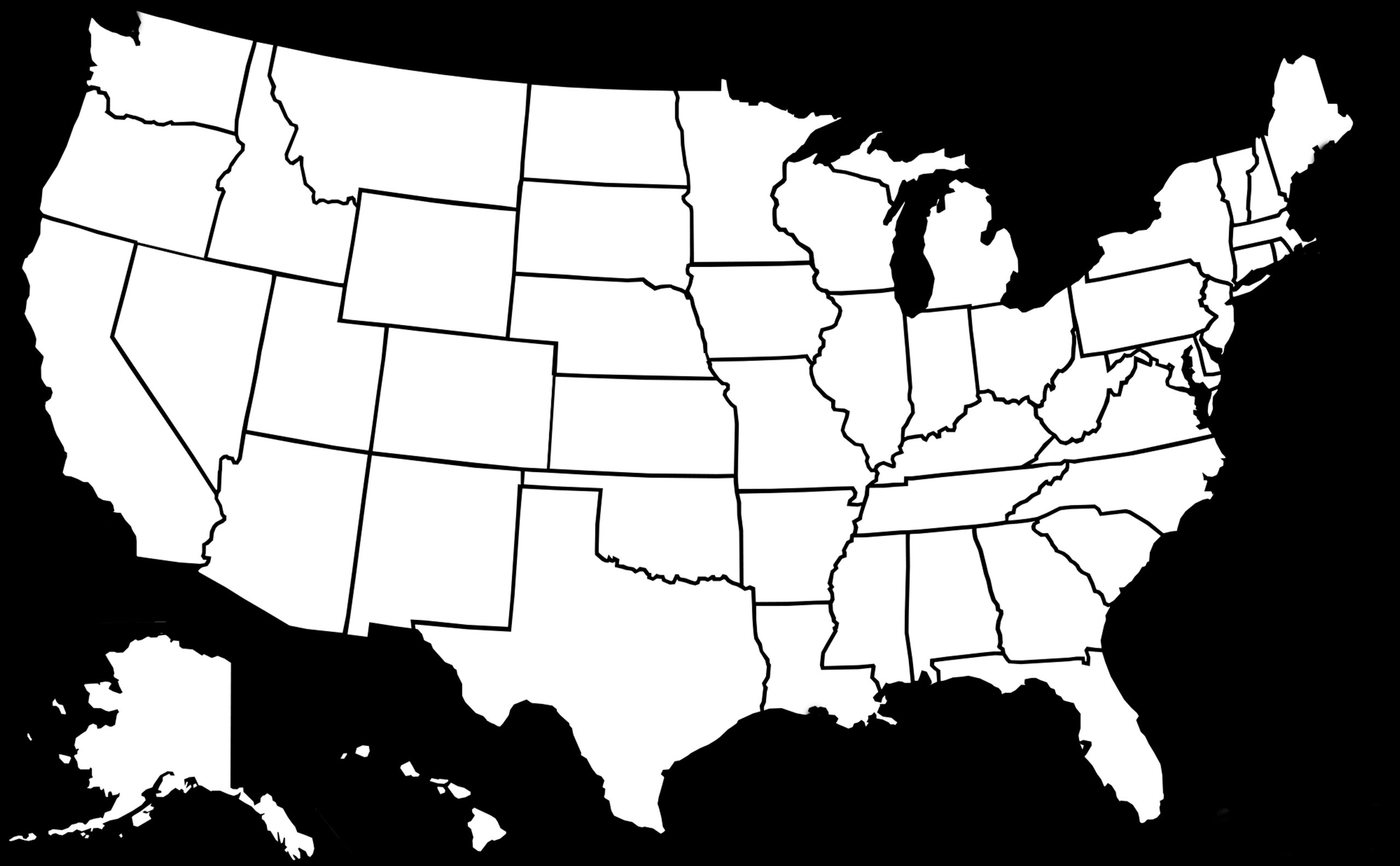 El Gran Mapa En Blanco De Estados Unidos Mapas Para Conocer Estados