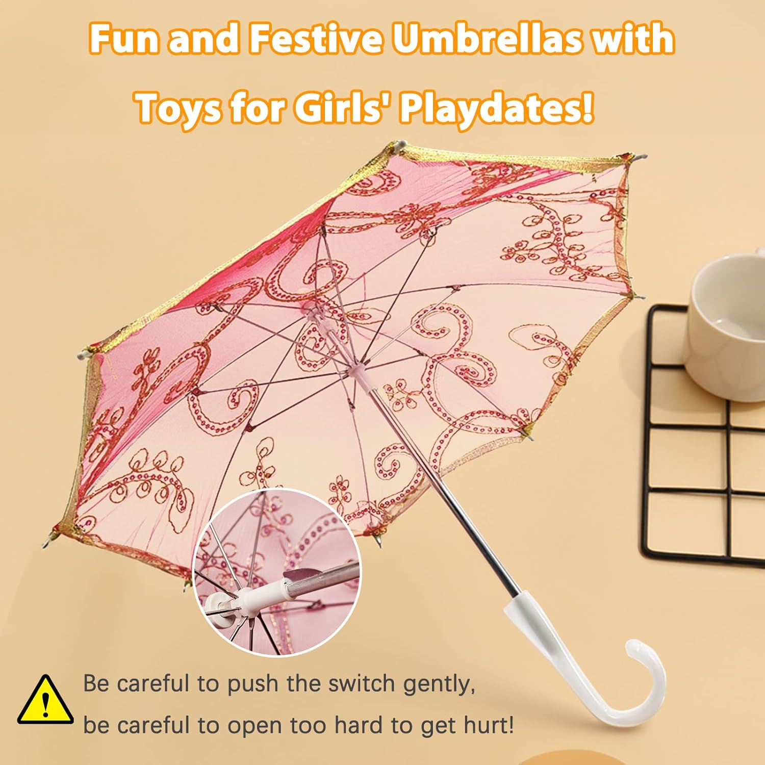 8 Pcs Indian Decorative Umbrellas, 20.87-Inch Handmade Embroidered Parasols, Multicolored Vintage Boho Umbrellas for Weddings and Parties