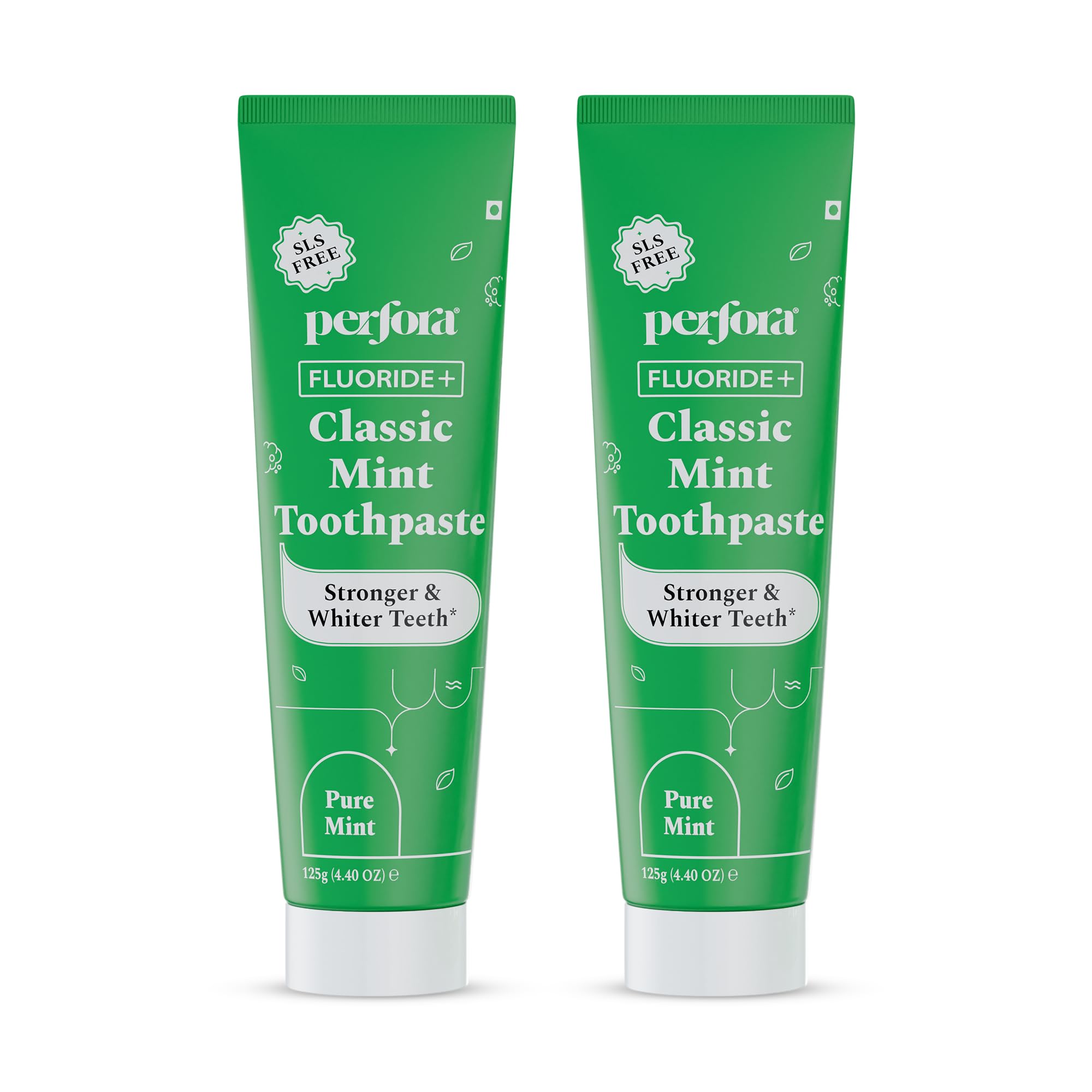 Perfora Classic Mint Toothpaste - 250g (125g X 2) | Enamel Safe Teeth Whitening Toothpaste for Men & Women | For Strong & White Teeth | SLS, Titanium Dioxide & Sodium Saccharin Free | Pack Of 2-image-34