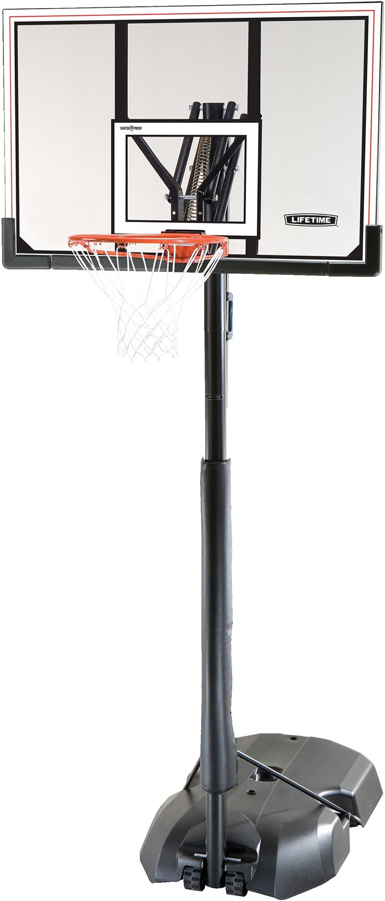 Lifetime 51544 Front Court Portable Basketball System, 50 Inch Shatterproof Backboard