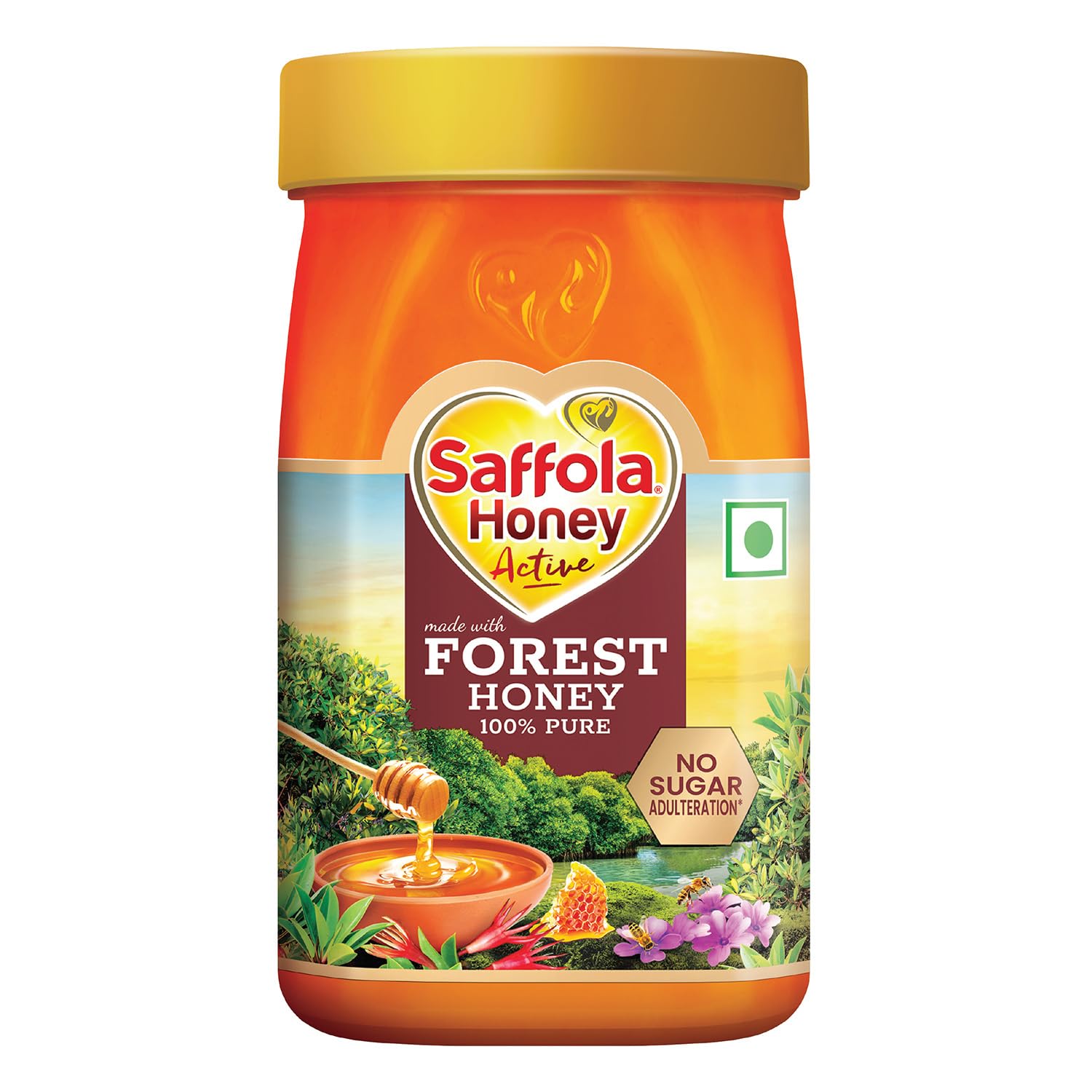 Saffola Honey Active, Made with Sundarban Forest Honey, 100% Pure Honey, No sugar adulteration, Natural Immunity booster, 250g